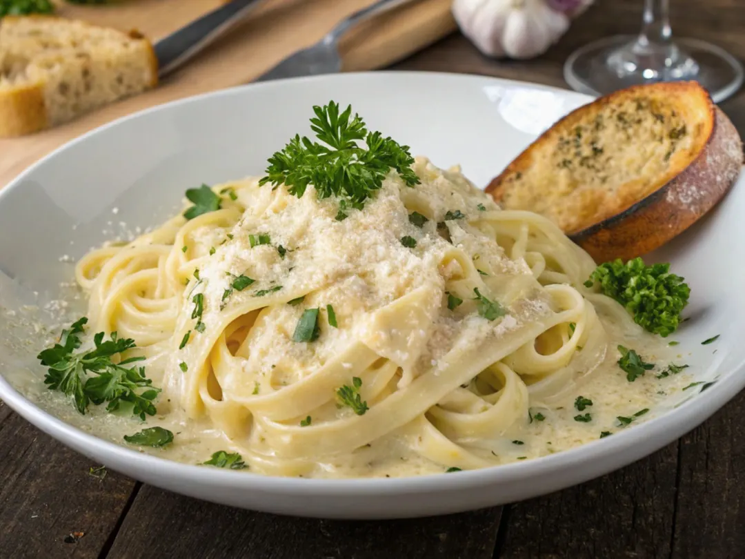 Bandnudeln in Rahmsoße mit Parmesan